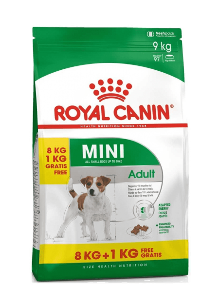Royal Canin Mini Adult 8 Kg + 1 Kg Oferta Alimento Seco Cão