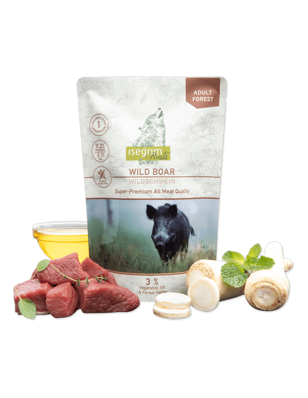 ISEGRIM - Monoproteina de Javali, Oleo de Linhaça e Ervas Aromáticas 410 Gr