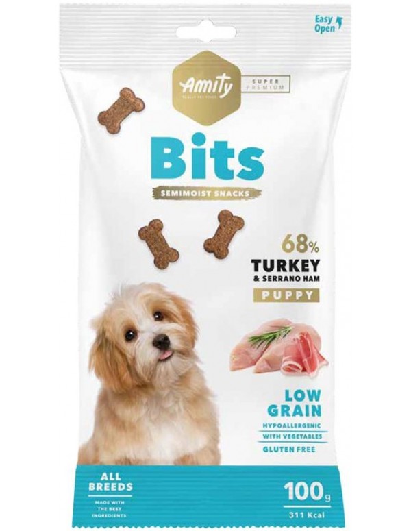 Amity Cão Super Premium Snack Puppy Peru e Presunto 100 Gr