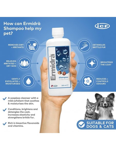 Shampô para cães e gatos pele sensível - ERMIDRA