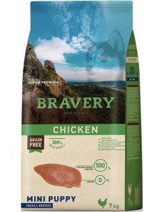 Bravery Puppy Mini-Small Chicken (Grain Free) Alimento Seco Cão